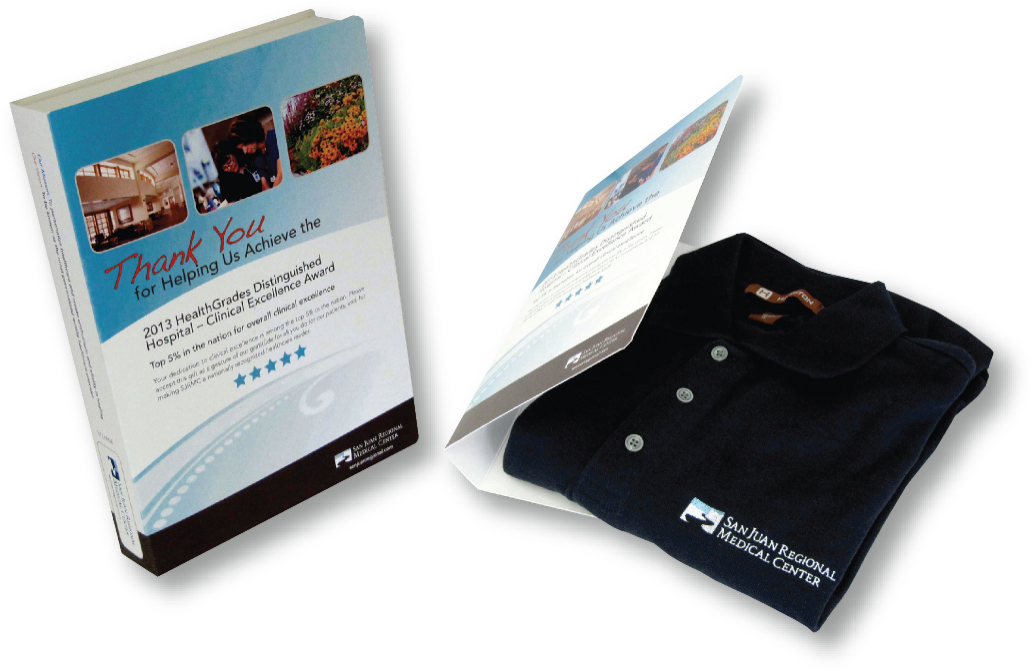 BookWear book displayed with a San Juan a polo shirt